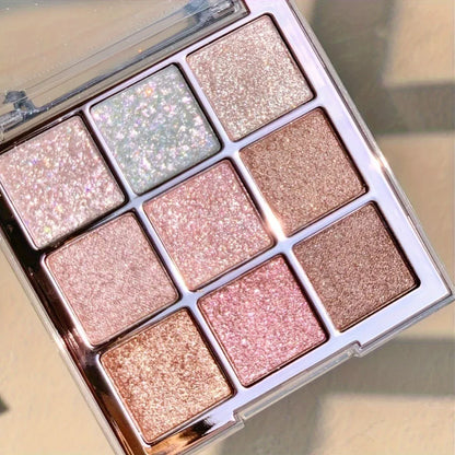 ErshiQi 9-Color Shimmer & Metallic Sparkling Eye Shadow - alotasawkli