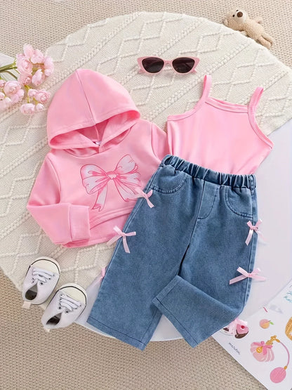 TEMU-Three piece set of baby girl fashion trend pink cartoon - alotasawkli