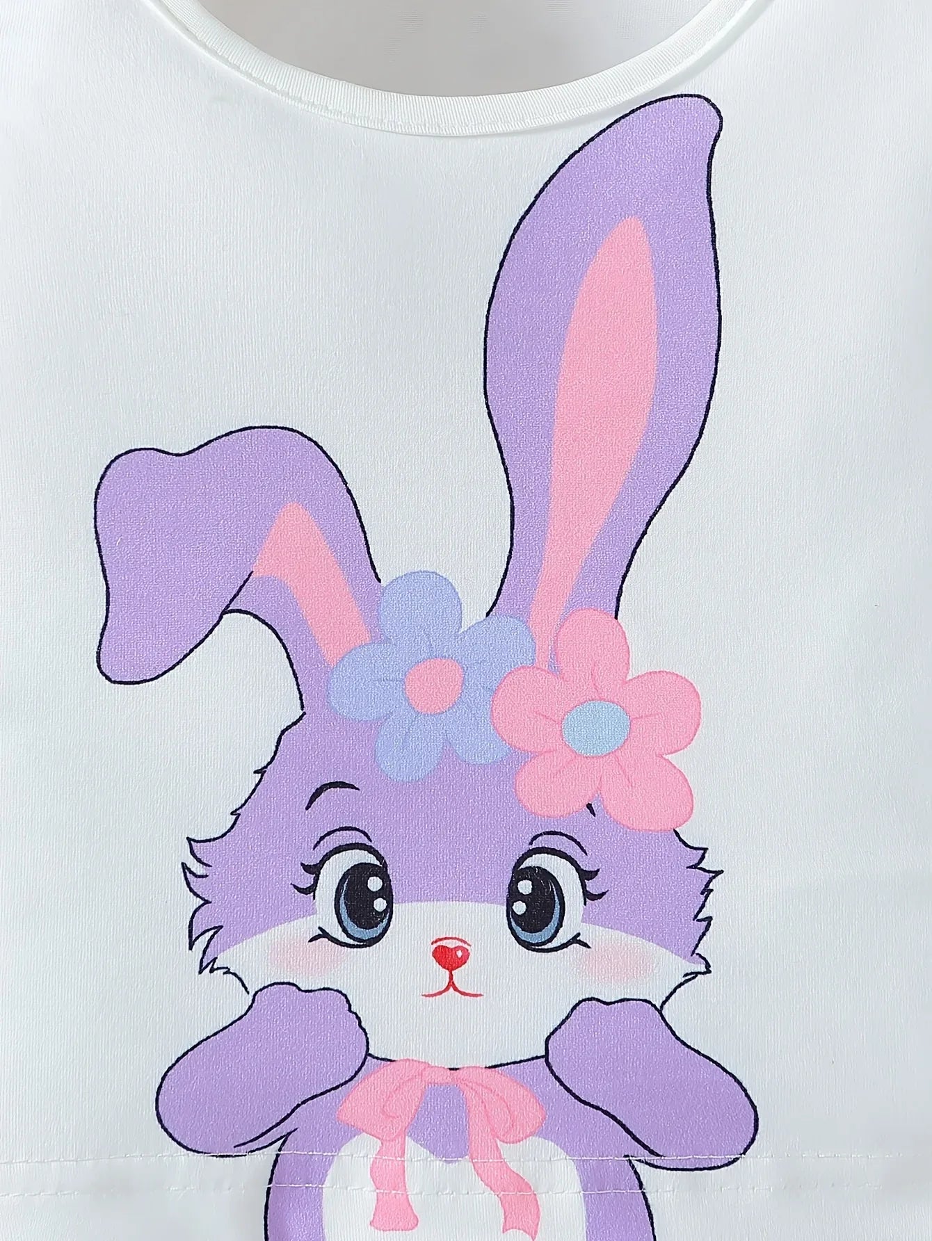 2pcs Cute Little Rabbits Baby Girls' Outfit | Autumn and Winter Small Flying Sleeve T-shirt and Flared Long Pants with Headwear, Suitable for Festival Wear, for Outdoor - alotasawkli