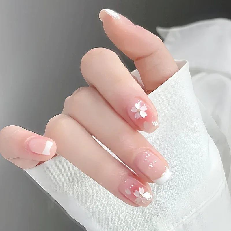 TEMU-24pcs Square Press-On Nails Short Length Glossy Fake Nails - alotasawkli