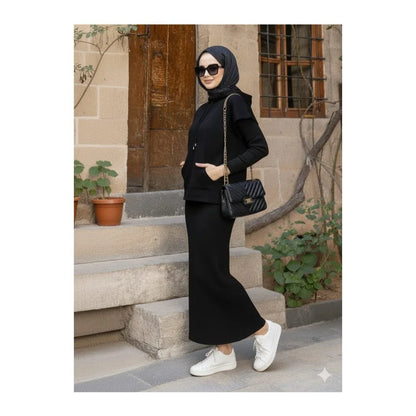 طقم سويت شيرت بجيوب وقبعة من SAYZEN - سترة 2 قطعة - alotasawkli