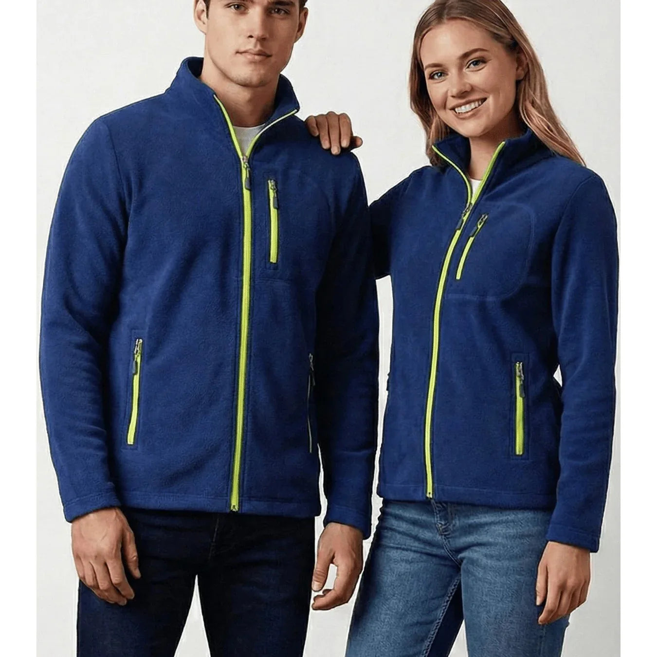 GENIUS STORE طقم قبعة 3 قطع للجنسين مع سحاب، جاكيت بولار تكتيكي للجنسين للرجال والنساء - alotasawkli