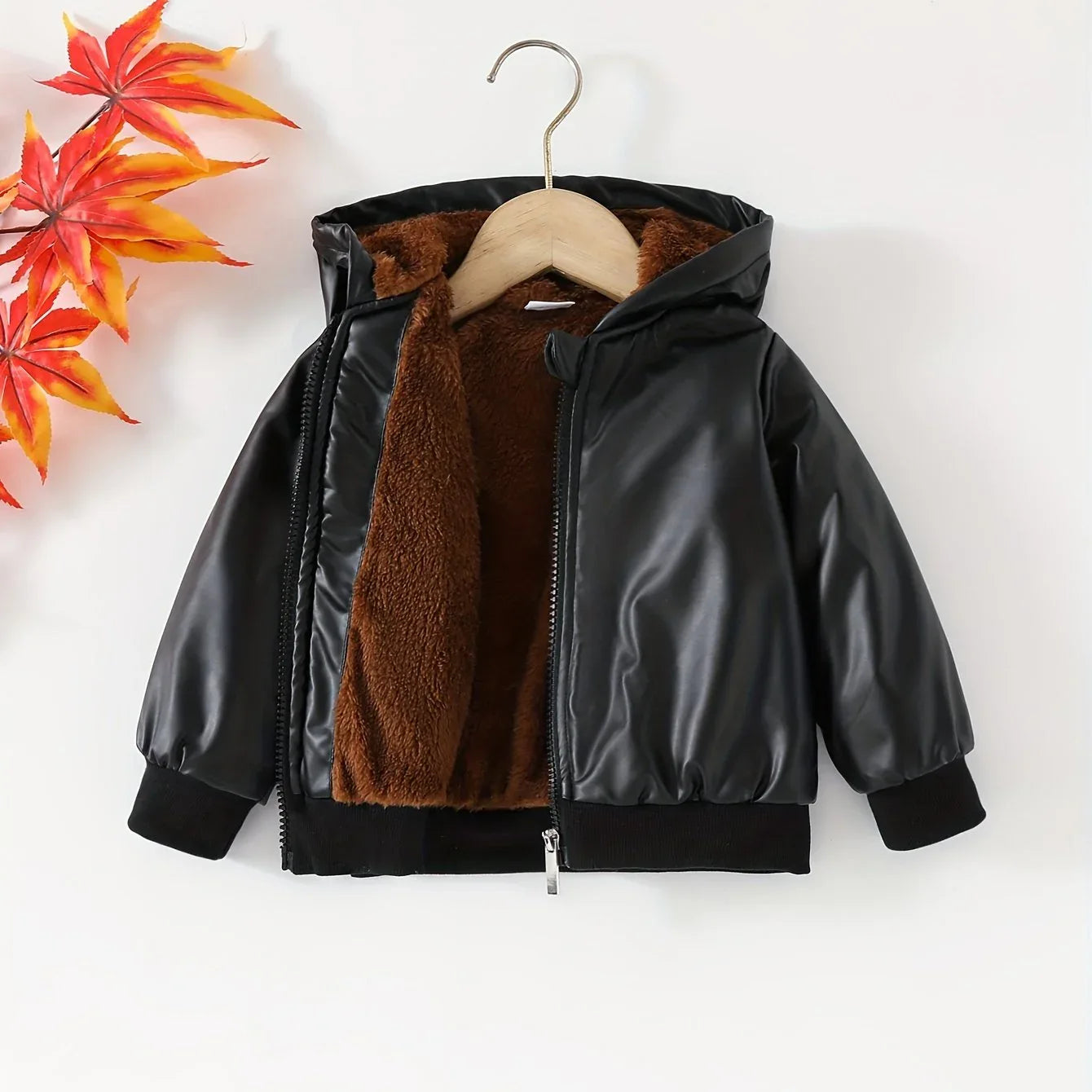 TEMU-A Cozy Fleece-Lined Hooded Zip-Up Jacket - alotasawkli