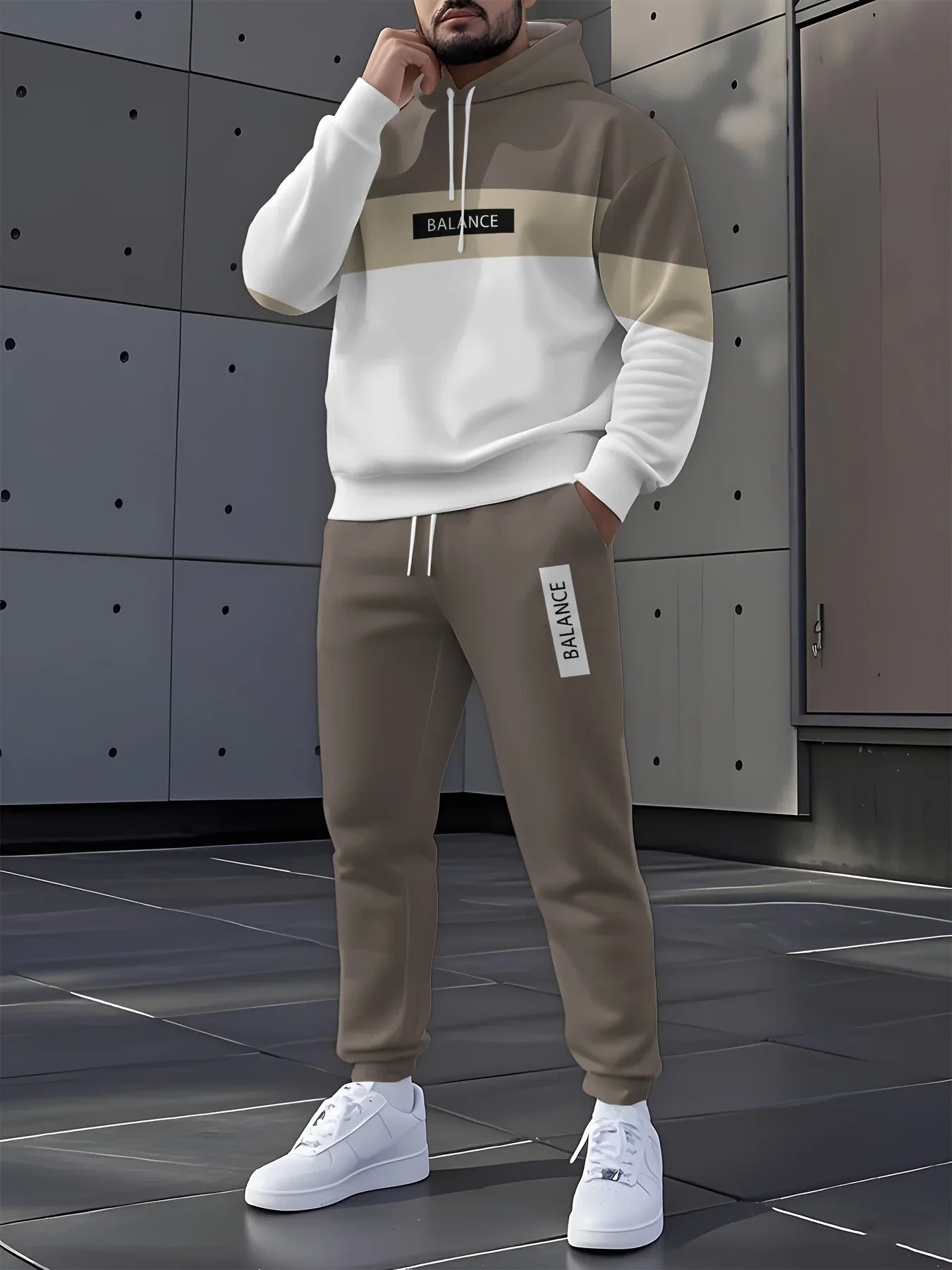 TEMU-Holiday Special 2025 Men's Trendy Sweatshirt Set - alotasawkli