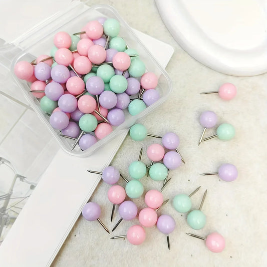 100pcs Colorful Push Pins - alotasawkli