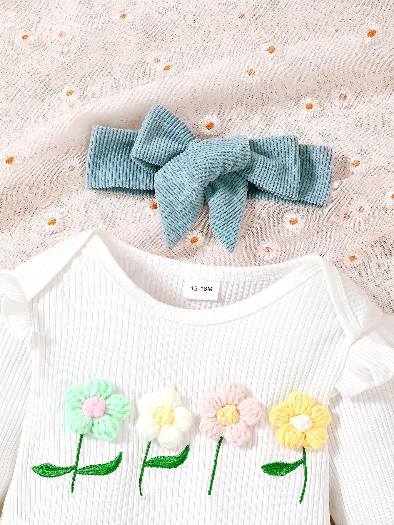 3pcs Newborn Baby Winter Outfit - Knit Bodysuit, Matching & Headband | Cozy Clothes for Photoshoots, for Hakiya | Machine Washable Winter Wear (3pcs), Perfect for Outdoor - alotasawkli