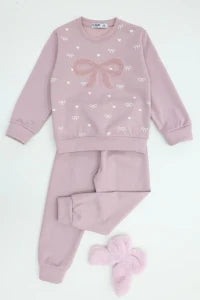 Kids' Double Face Soft Lounge Set - Powder Pink