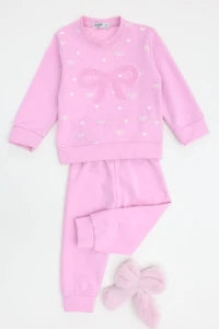 Kids' Double Face Soft Lounge Set - Powder Pink
