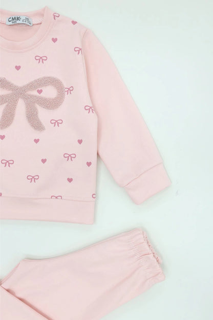 Kids' Double Face Soft Lounge Set - Powder Pink