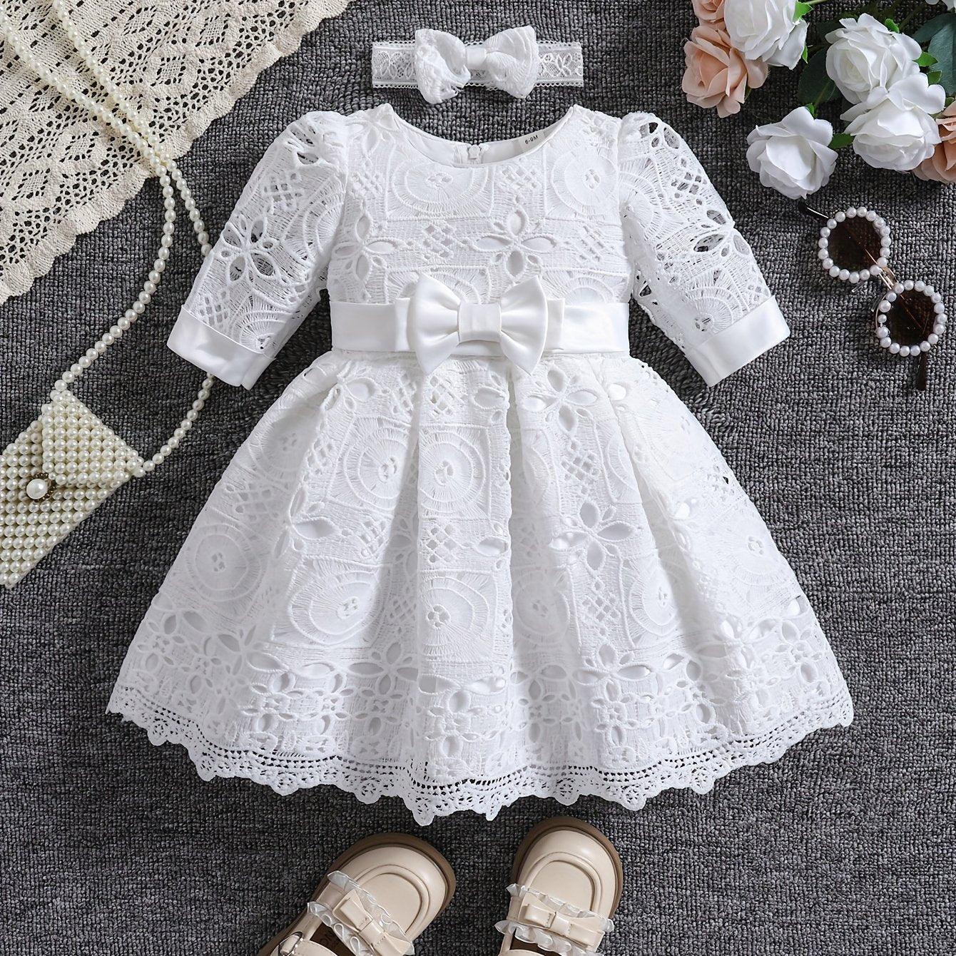TEMU-Girls' Special Occasion Dress + Headband - alotasawkli
