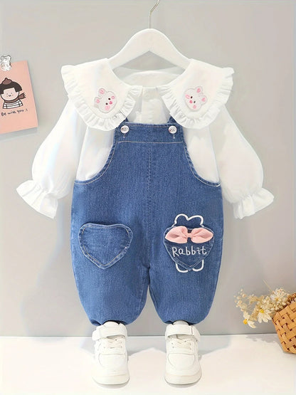 TEMU-Collection for Girls Featuring a Two-Piece Set with Bunny - alotasawkli