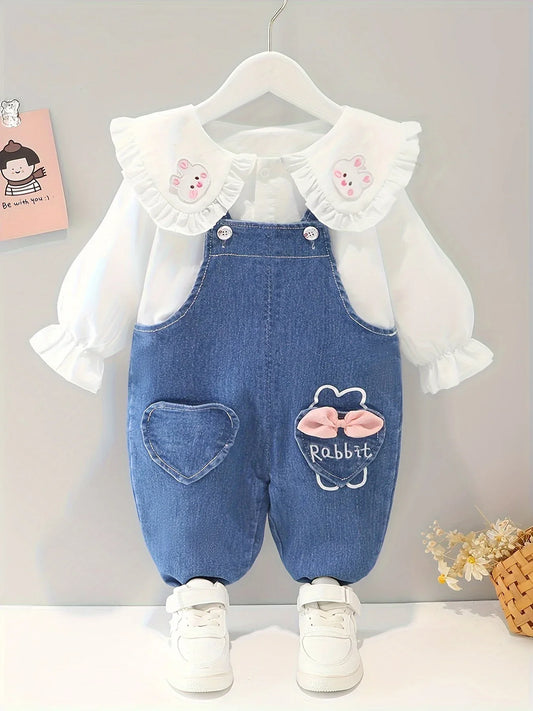 TEMU-Collection for Girls Featuring a Two-Piece Set with Bunny - alotasawkli