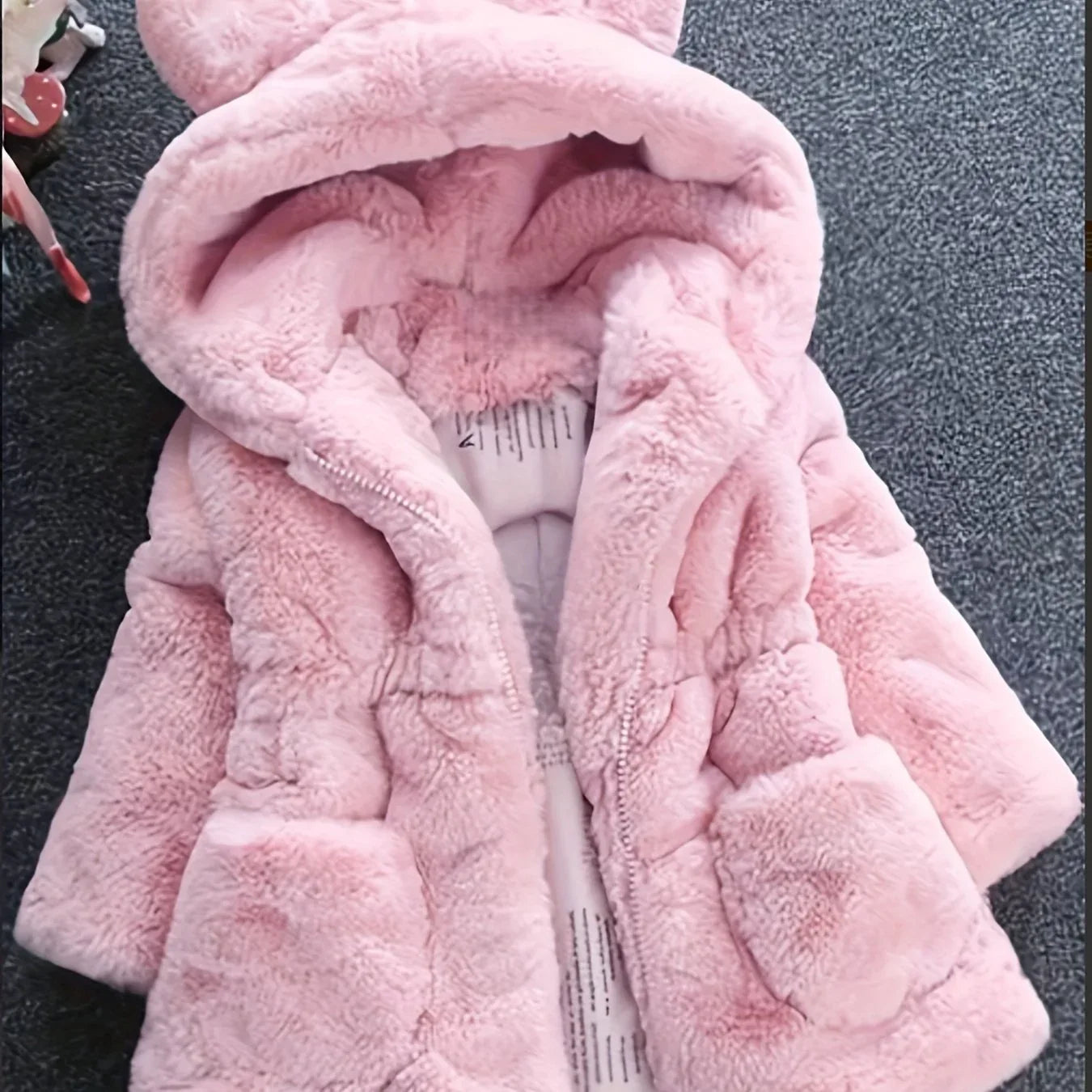 TEMU-Girls' Faux Fur Thickened Jacket - alotasawkli