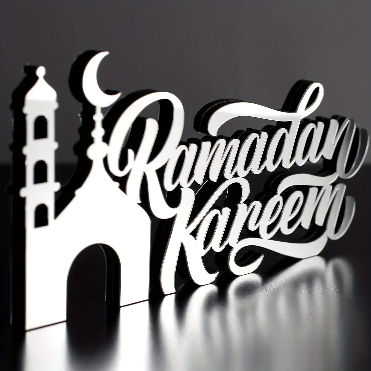 TEMU-2D Flat, Eid Wooden Acrylic Islamic Tabletop Decoration - alotasawkli