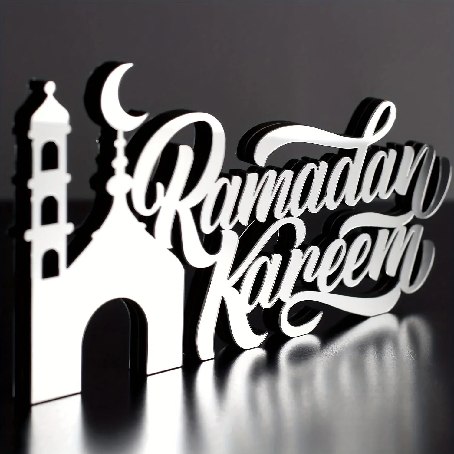 TEMU-2D Flat, Eid Wooden Acrylic Islamic Tabletop Decoration - alotasawkli