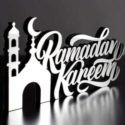 TEMU-2D Flat, Eid Wooden Acrylic Islamic Tabletop Decoration - alotasawkli