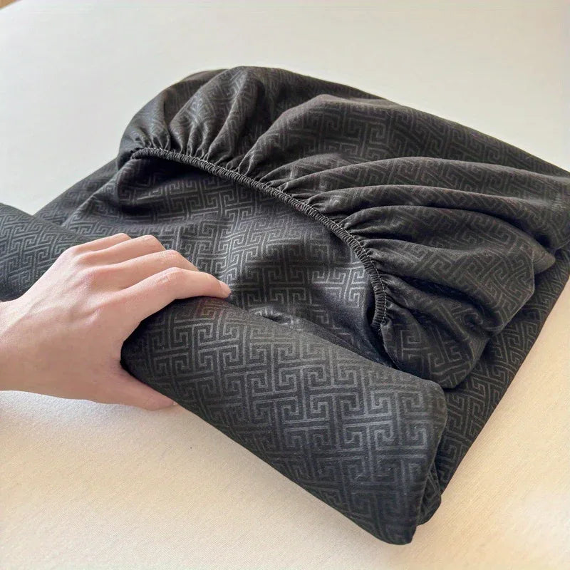 TEMU-3pcs Luxury Fitted Sheet Set: One Fitted Sheet + Two Pillowcases - alotasawkli