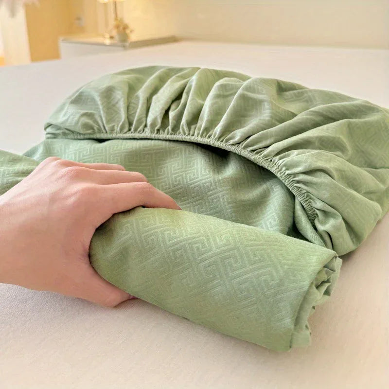 TEMU-3pcs Luxury Fitted Sheet Set: One Fitted Sheet + Two Pillowcases - alotasawkli