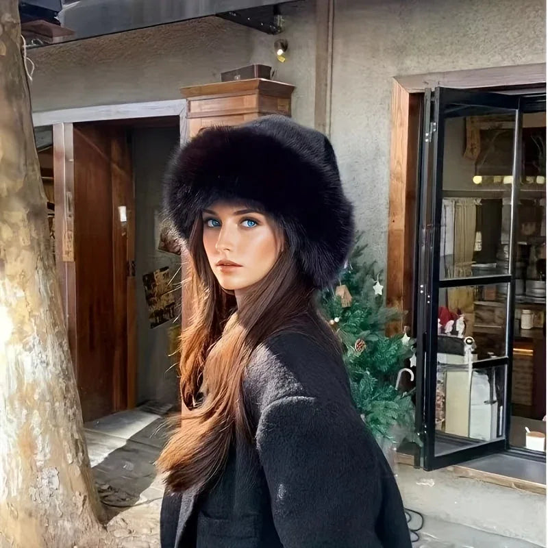 TEMU-Elegant Women's Faux Fur Winter Hat - alotasawkli