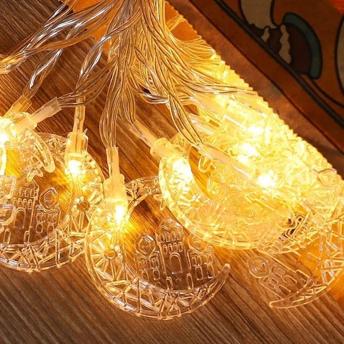 مصباح LED USB على شكل هلال ومسجد من BUFFER بطول 3.5 متر - 20 مصباح LED لتزيين رمضان وإضاءة محيطة - alotasawkli