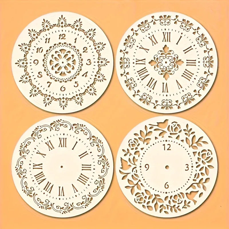 TEMU-4pcs floral border clock templates - alotasawkli