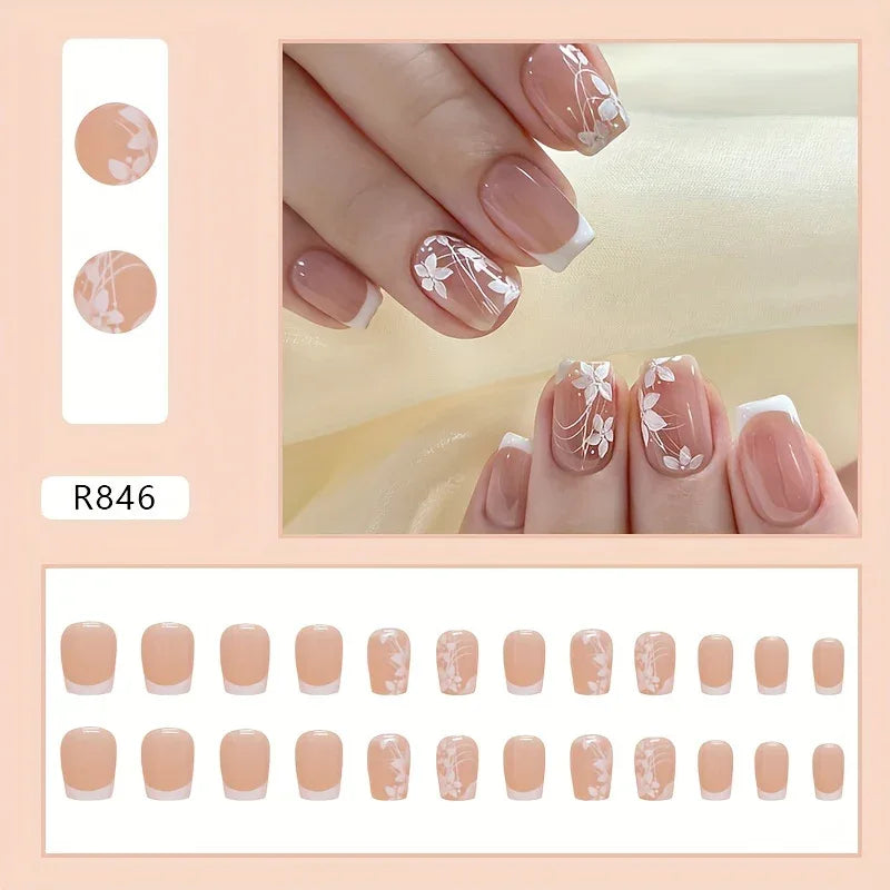 TEMU-24pcs Simple Short Pure Desire Cute Sweet Press - alotasawkli