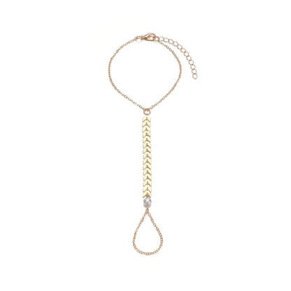 A Stylish Pearl Alloy Airplane Chain Ring Bracelet for Women. - alotasawkli