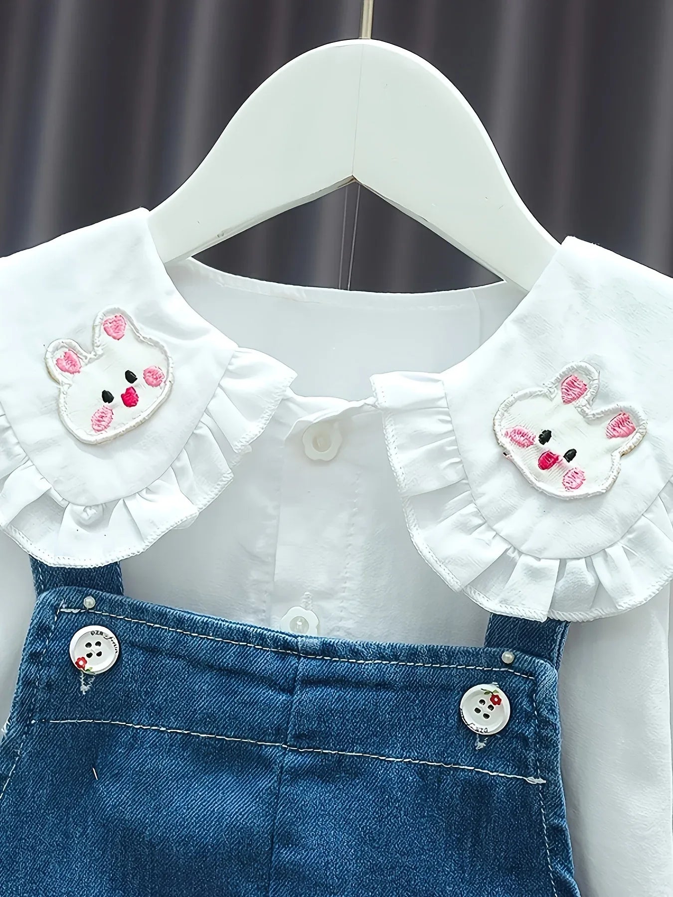 TEMU-Collection for Girls Featuring a Two-Piece Set with Bunny - alotasawkli