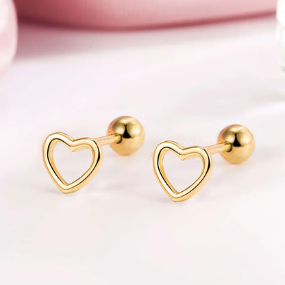 TEMU-A Set of Hollow Heart-Shaped Stud Earrings - alotasawkli