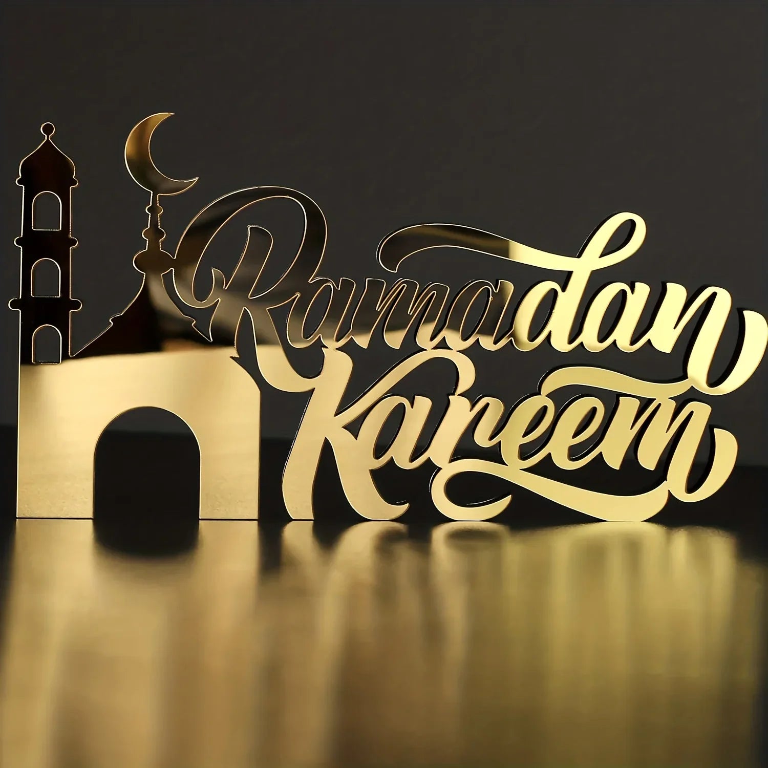 TEMU-2D Flat, Eid Wooden Acrylic Islamic Tabletop Decoration - alotasawkli