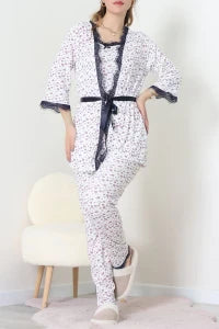 Women's 3-Piece Leopard Print Pajama Set
