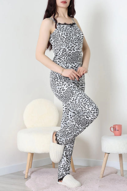 Women's 3-Piece Leopard Print Pajama Set