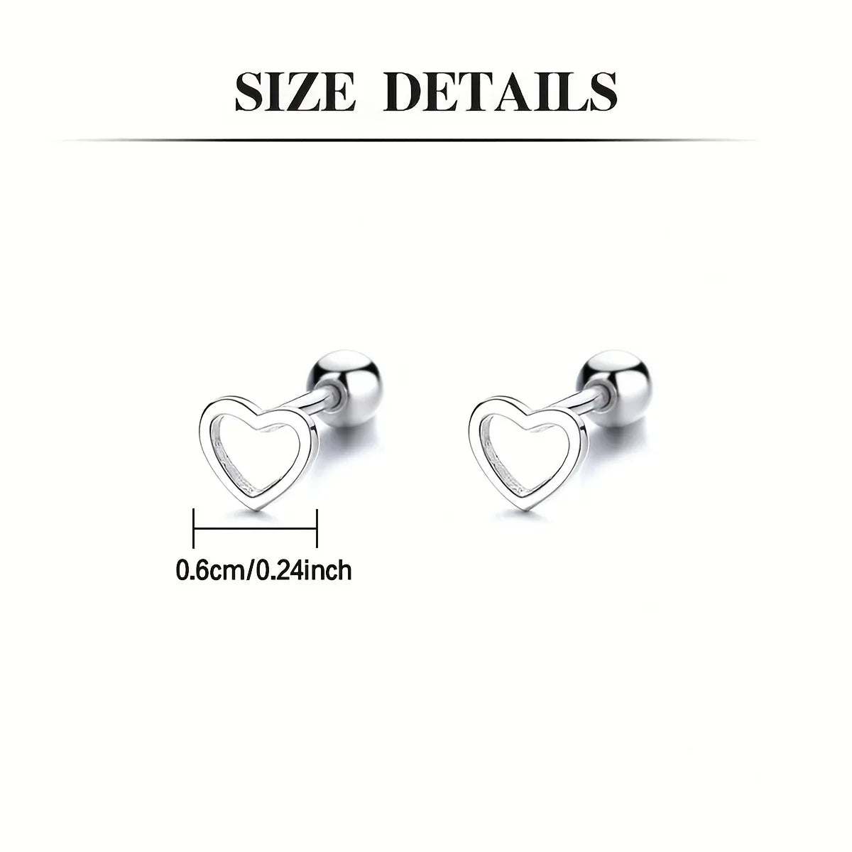 TEMU-A Set of Hollow Heart-Shaped Stud Earrings - alotasawkli