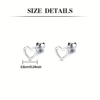 TEMU-A Set of Hollow Heart-Shaped Stud Earrings - alotasawkli