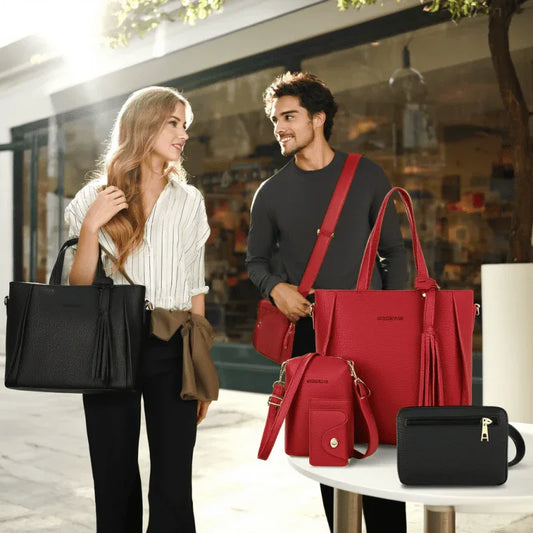 TEMU-Women'S New Lychee 4pcs Handbag Set - alotasawkli