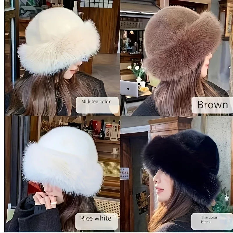 TEMU-Elegant Women's Faux Fur Winter Hat - alotasawkli