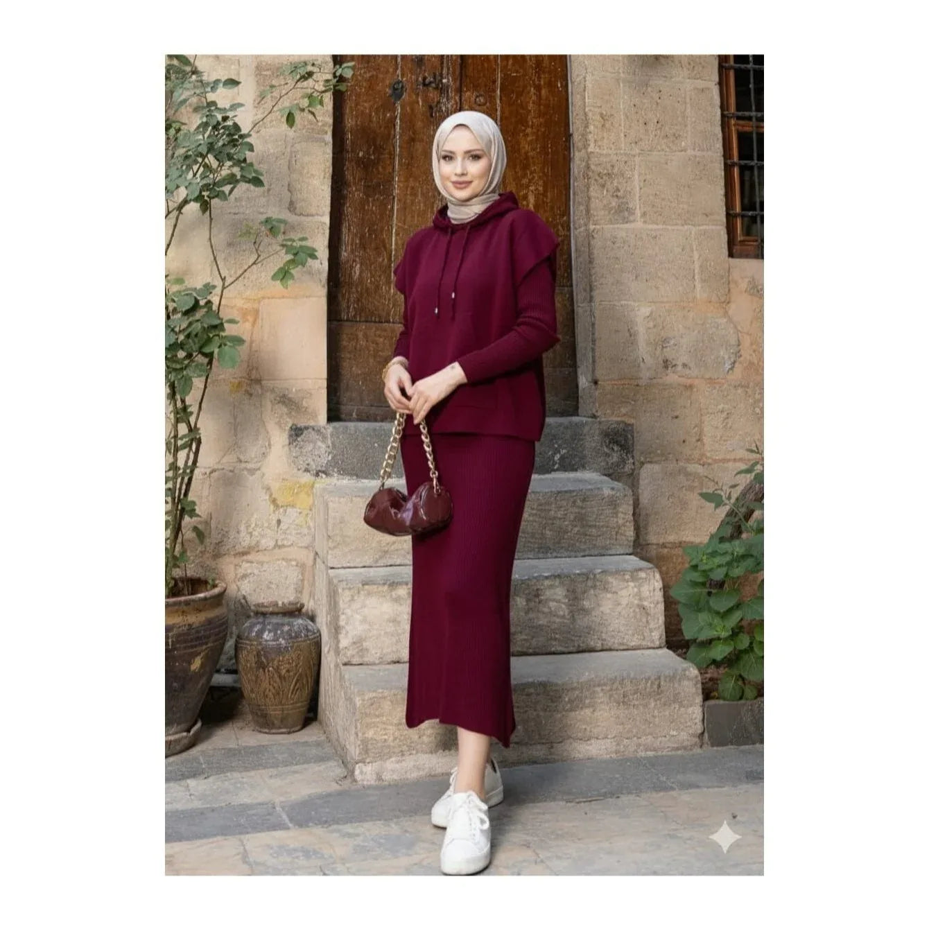 طقم سويت شيرت بجيوب وقبعة من SAYZEN - سترة 2 قطعة - alotasawkli