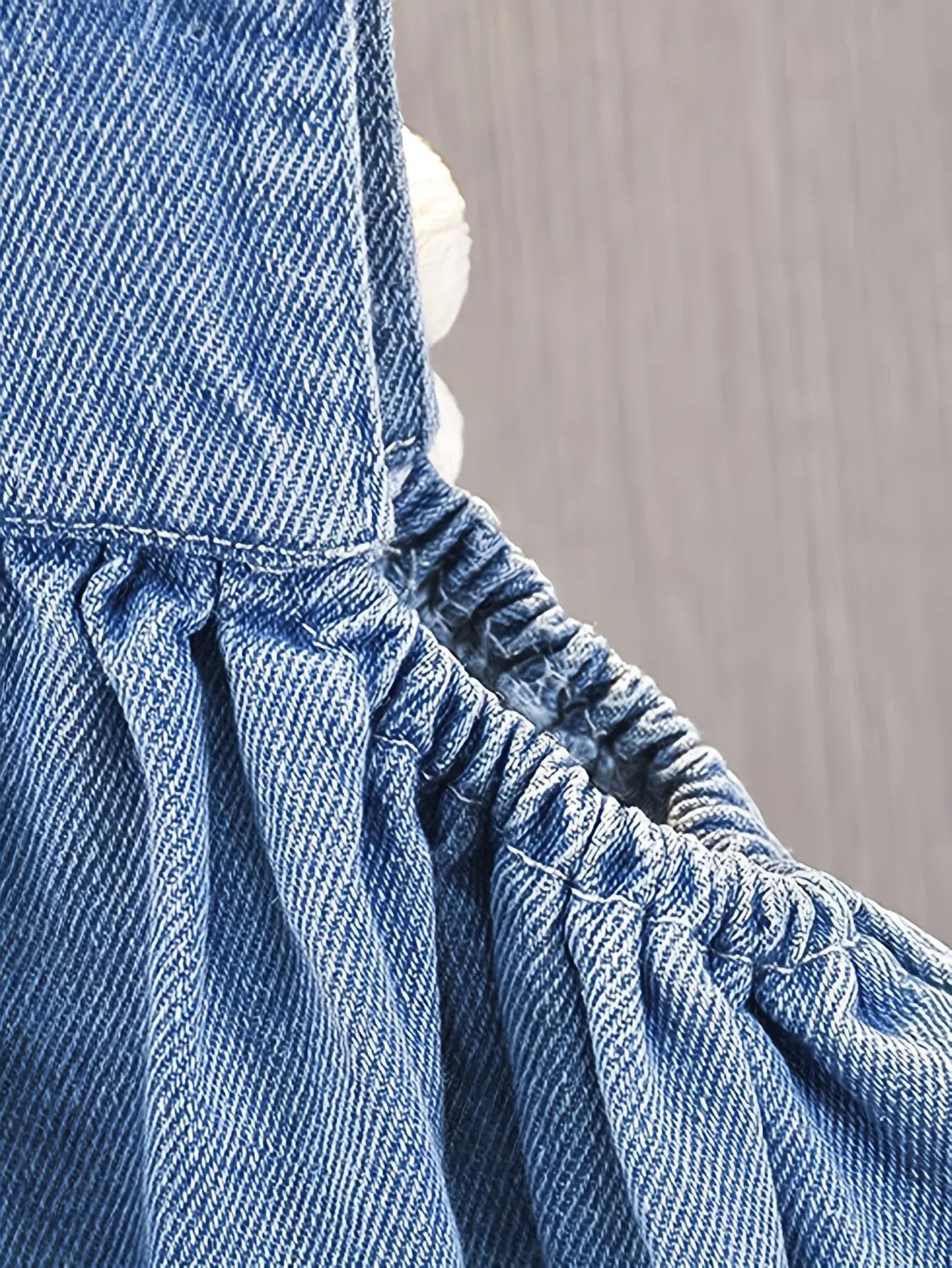 TEMU-Girls' Set: Floral Suspender Denim Skirt + Long-Sleeve - alotasawkli