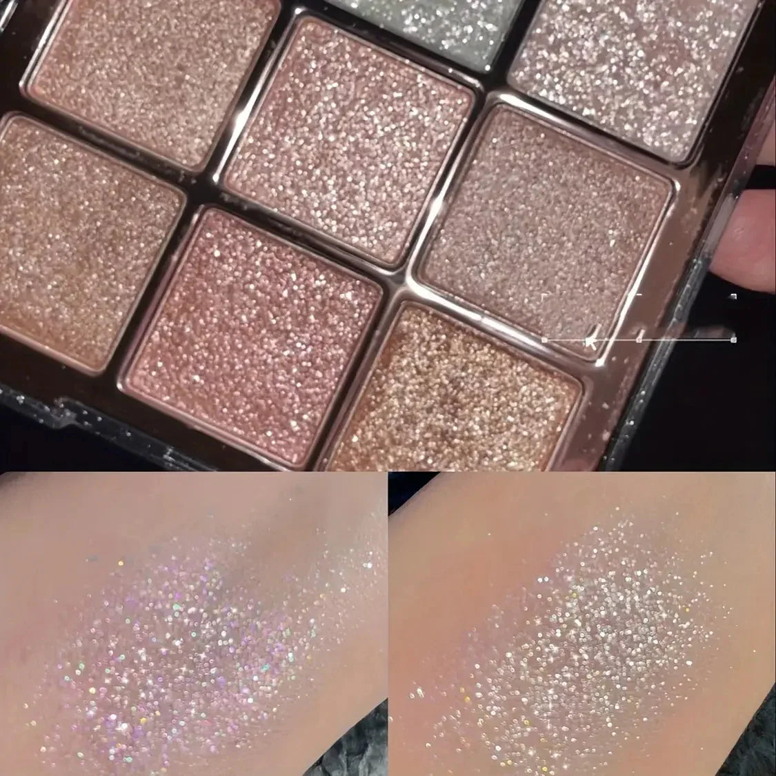 ErshiQi 9-Color Shimmer & Metallic Sparkling Eye Shadow - alotasawkli