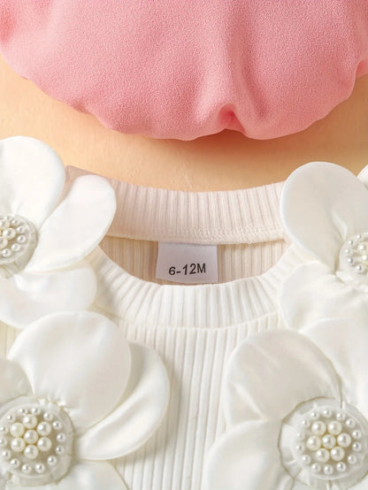 TEMU-Newborn Baby Girl's Set: 3pcs Spring - alotasawkli