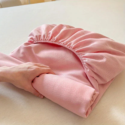 TEMU-3pcs Luxury Fitted Sheet Set: One Fitted Sheet + Two Pillowcases - alotasawkli