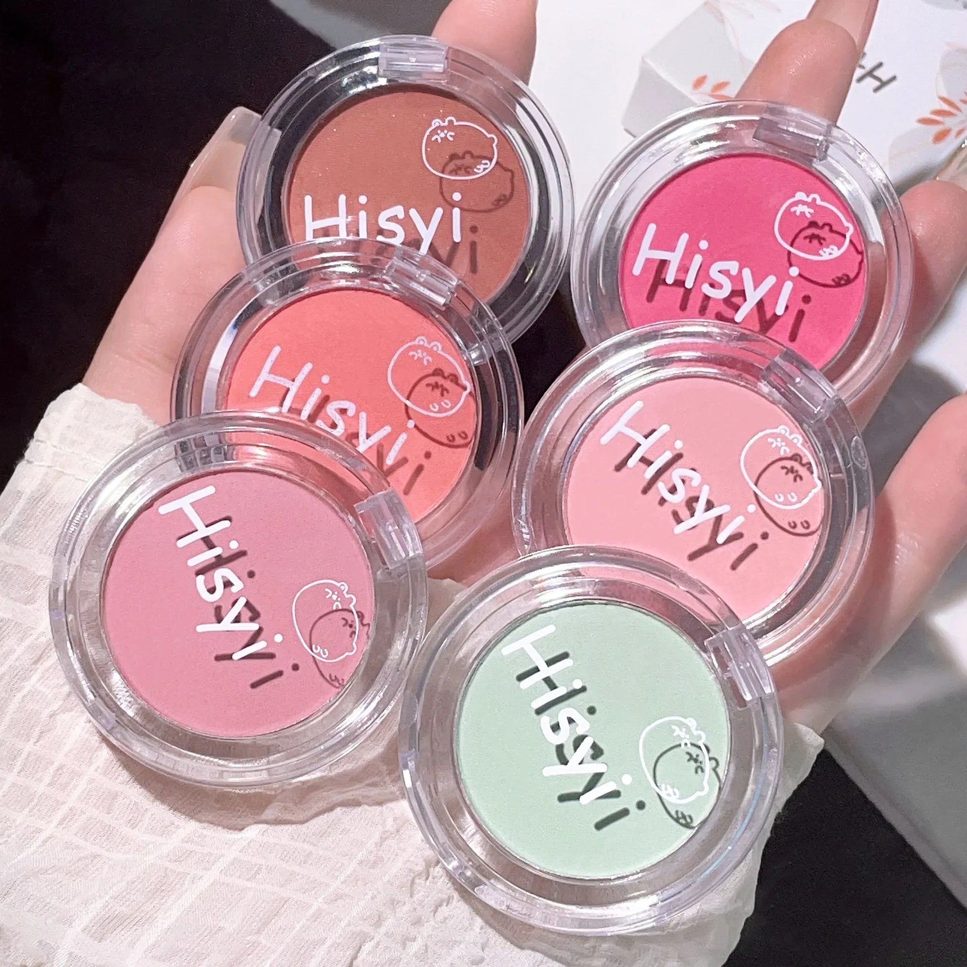 HISYI 9 Colors Blush Powder - Shimmering Pearlescent Blush - alotasawkli
