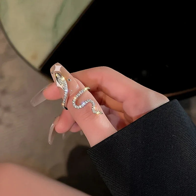 1pc Serpentine Ring - Women's Fashion Trendy Adjustable Open Ring - alotasawkli