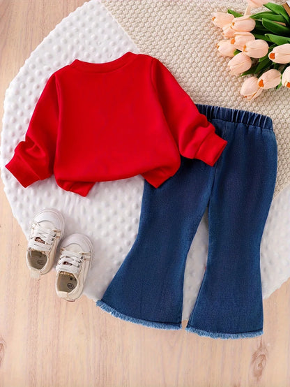 TEMU-2pcs Set | Baby Girl Casual Long Sleeve Crew Neck - alotasawkli