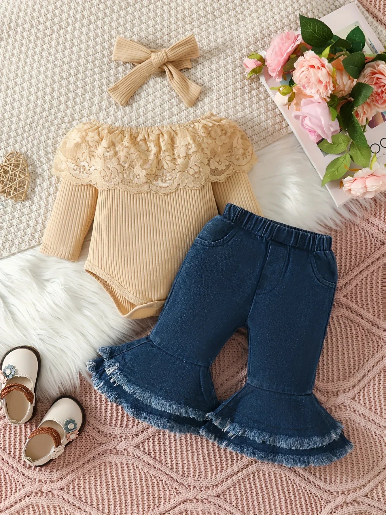 TEMU-Spring And Autumn Girls' Outfit Featuring - alotasawkli