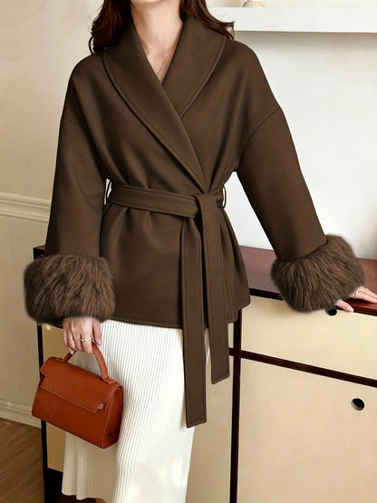 TEMU-Women's Fashion Elegant Furry Sleeve - alotasawkli