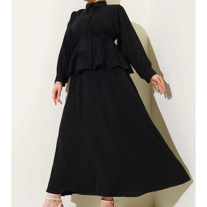 VOLT CLOTHING طقم قطعتين بأزرار سحاب وحافة منتفخة - alotasawkli