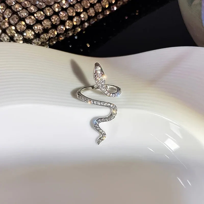 1pc Serpentine Ring - Women's Fashion Trendy Adjustable Open Ring - alotasawkli