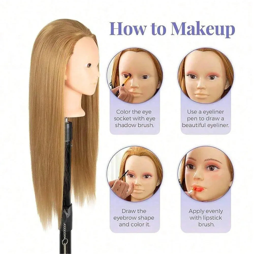 TEMU-24-Inch Hairdressing Mannequin Head Made - alotasawkli
