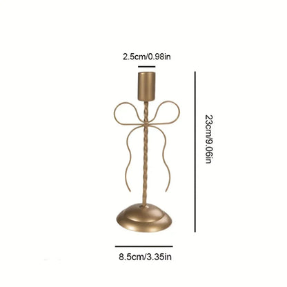 TEMU-A Golden iron bow candle holder - alotasawkli